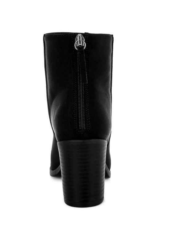 Veyara Lycra Block Heel Ankle Boots 4795be91-7dd3-43dd-b398-199c2ff1dd2d