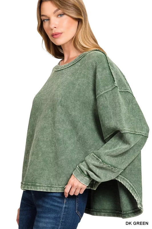 Zenana Acid Washed Exposed-Seam Sweatshirt 47a045ff28c14b728d5d22b108b655af-Max-Origin