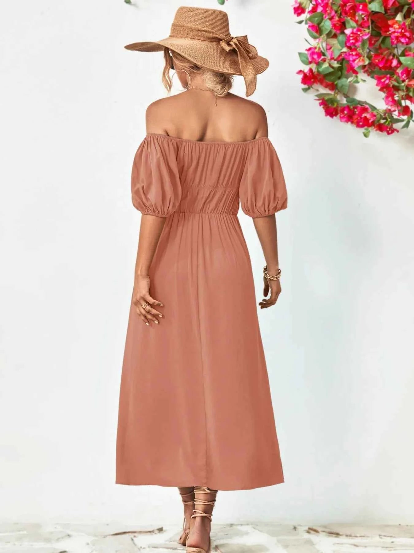 Off-Shoulder Puff Sleeve Smocked Maxi Dress 47a0f03c-370e-4cf8-82db-3057155c9f40-Max-Origin