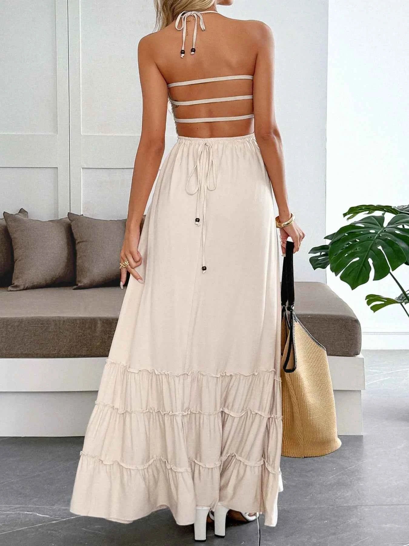 Halter Neck Tiered Maxi Dress 47a202cc-760a-4fbe-aeaf-1279df5b855c-Max-Origin