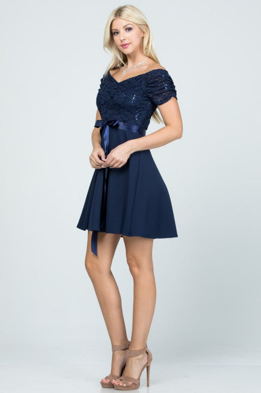 Plus Size Off Shoulder Fit & Flare Dress – Lace Sleeve Party Dress 47a2ebfe-280a-4f68-a5a8-fd4e12f2dfe0