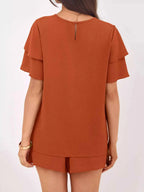 Ruffle Sleeve Top and Shorts Two-Piece Set 47b51fa3-6a91-4e02-8b8e-947ef5baf40d-Max-Origin