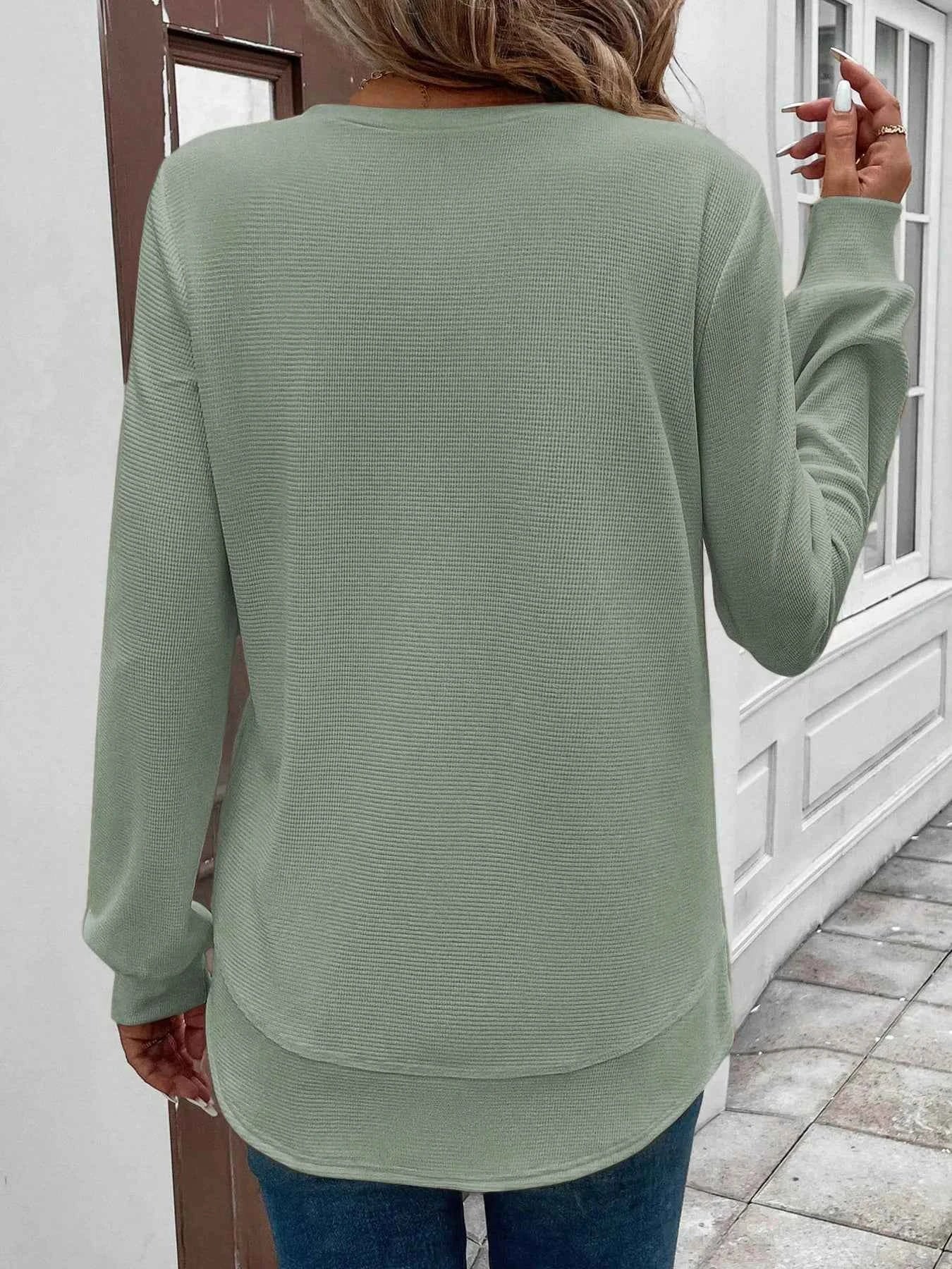 Round Neck Long Sleeve Casual Sweatshirt 47c2dbde973a400da51f59d5eaea4c12-Max-Origin