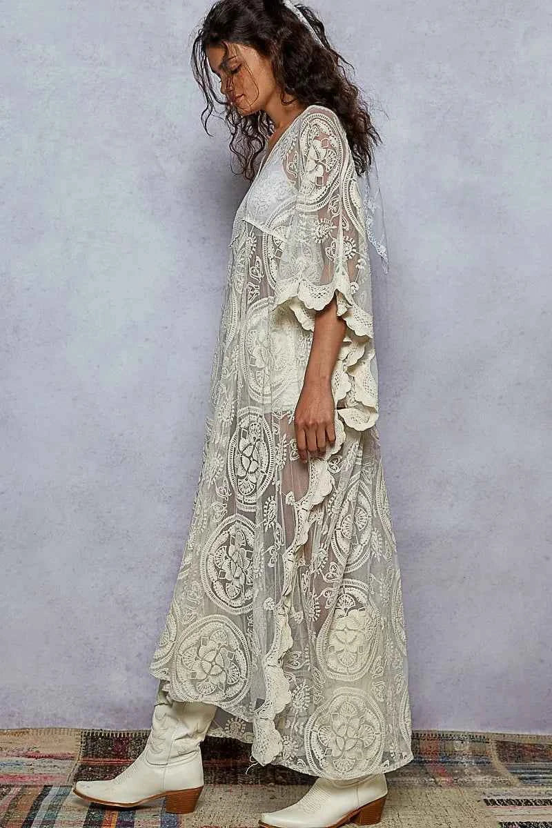 POL Lace Embroidered Beach Cover Up Kaftan 47c8aa9c-b037-48eb-aaef-33abe31a48b4-Max-Origin