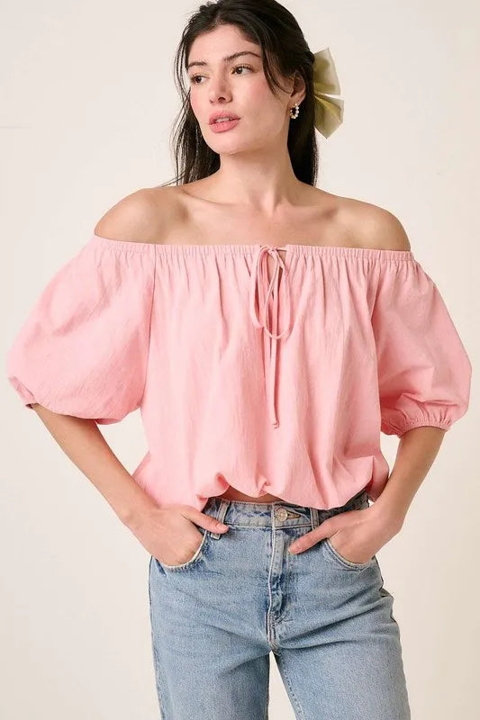 Linen Two-Way Short Sleeve Crop Blouse 47d32f9f-f571-4d7e-852e-38b1111959fc-Max