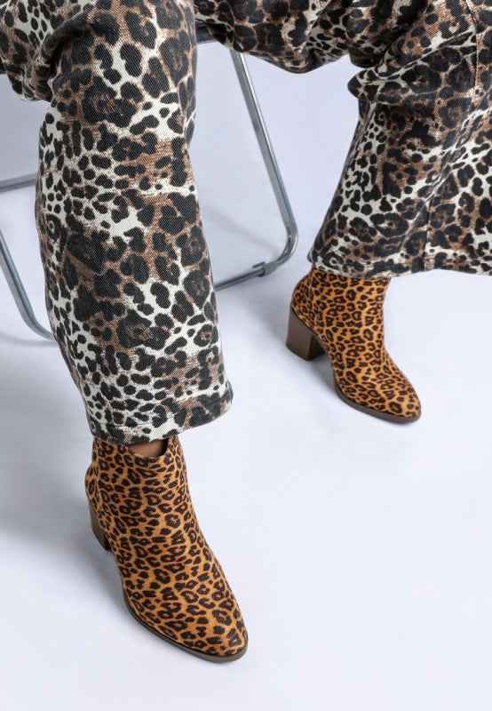 Lunara Leopard Print Block Heel Boots 47e1c52d-a48d-4cf5-a3a5-871fde87f478