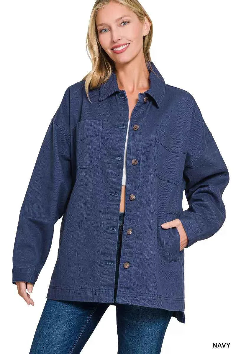 Zenana Oversized Collared Neck Button Front Shackets 47e1dfe37bf34670854d442ac0e36fa0-Max-Origin