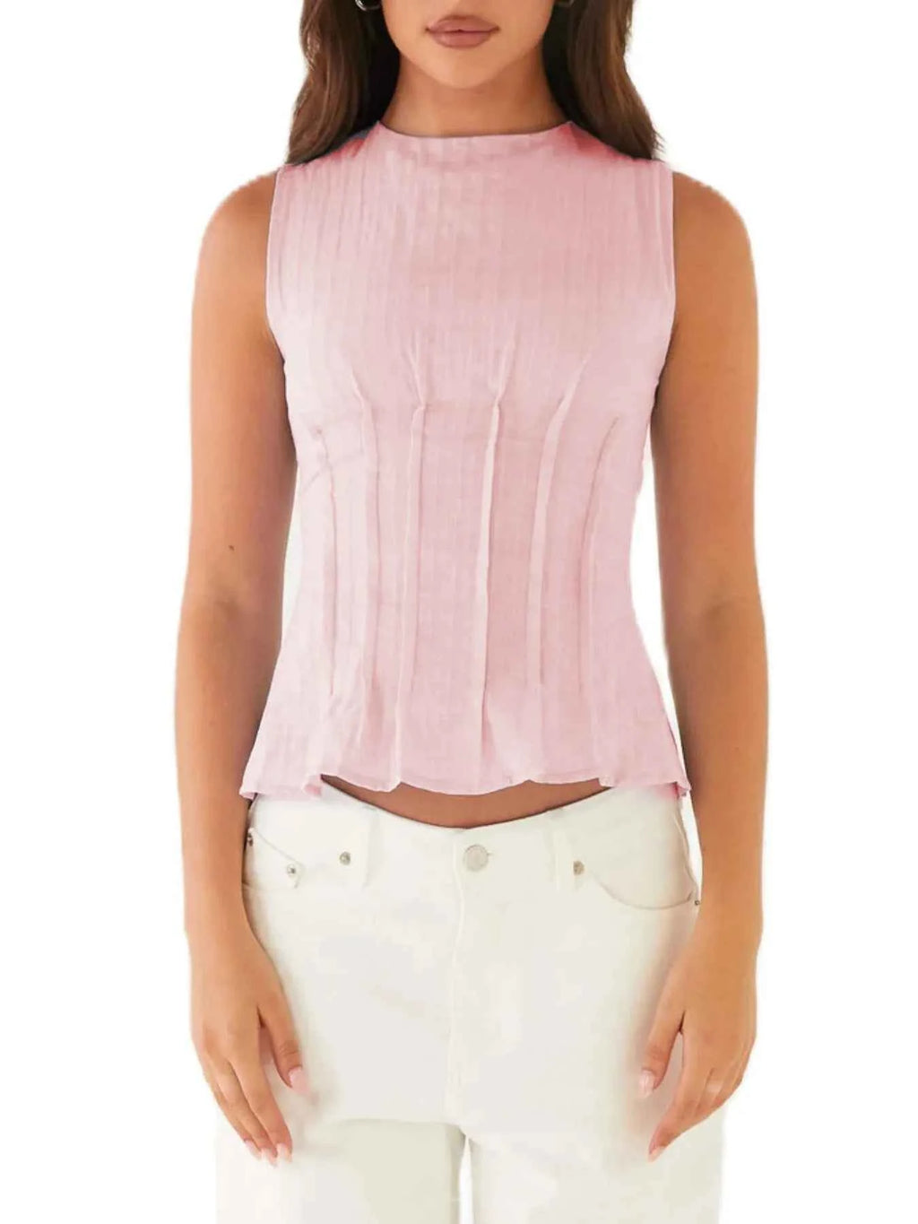 Back Lace Up Sleeveless Top with Cinched Waist Design 47e2103c-8e1d-41df-bf88-23aec9edadc1-Max-Origin