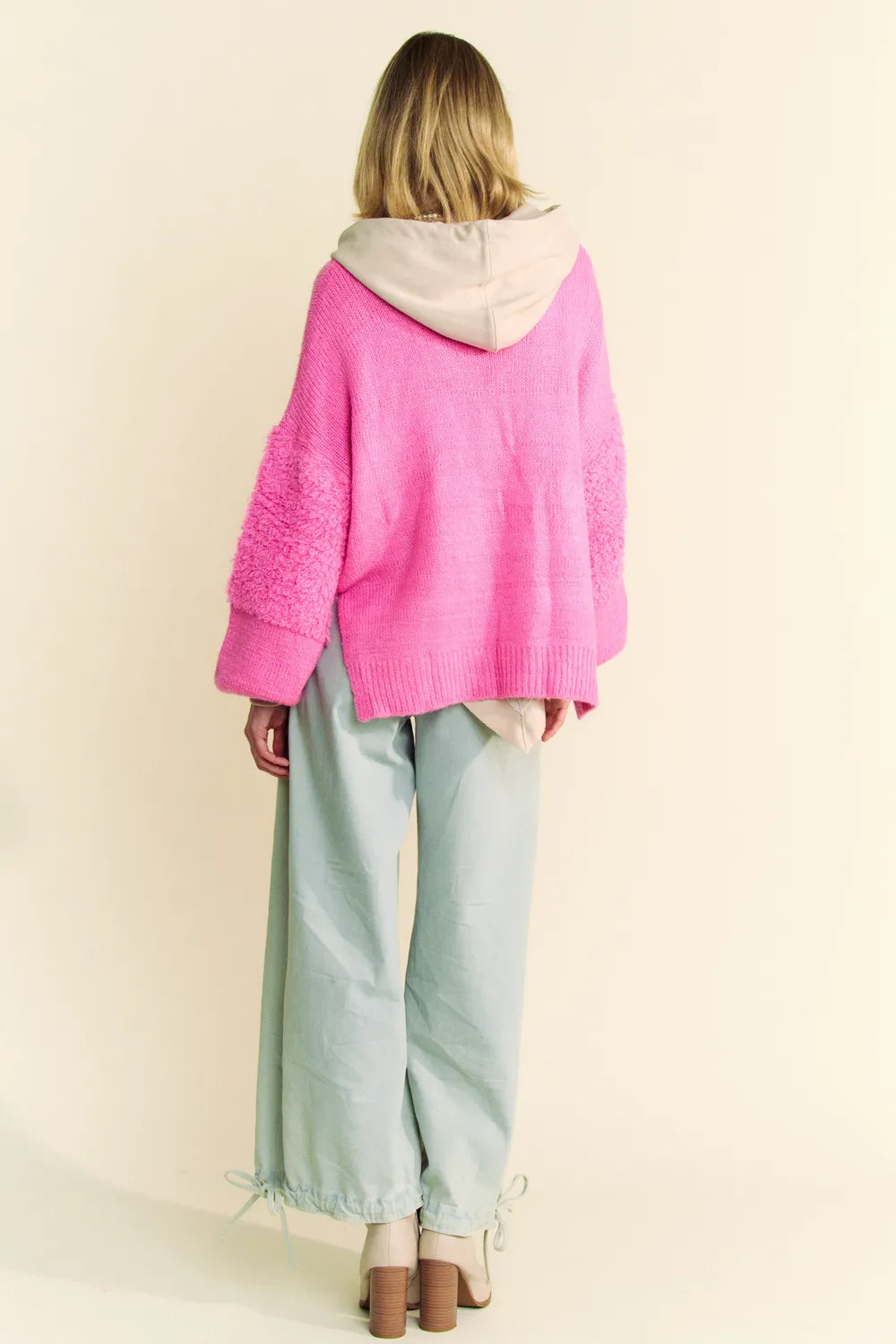 Davi & Dani Side Slit Open Front Long Sleeve Cardigan 47e29b30-5921-4df3-8a8e-1509ee21f983-Max