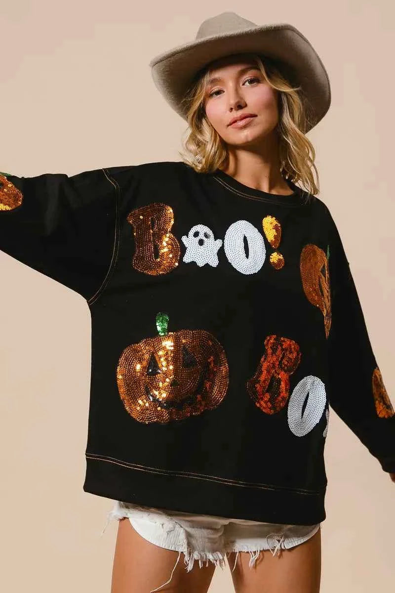 BiBi Halloween Theme Sequin Embroideries Sweatshirt 47e420e5bfe34751bcb507050bf0cf45-Max-Origin