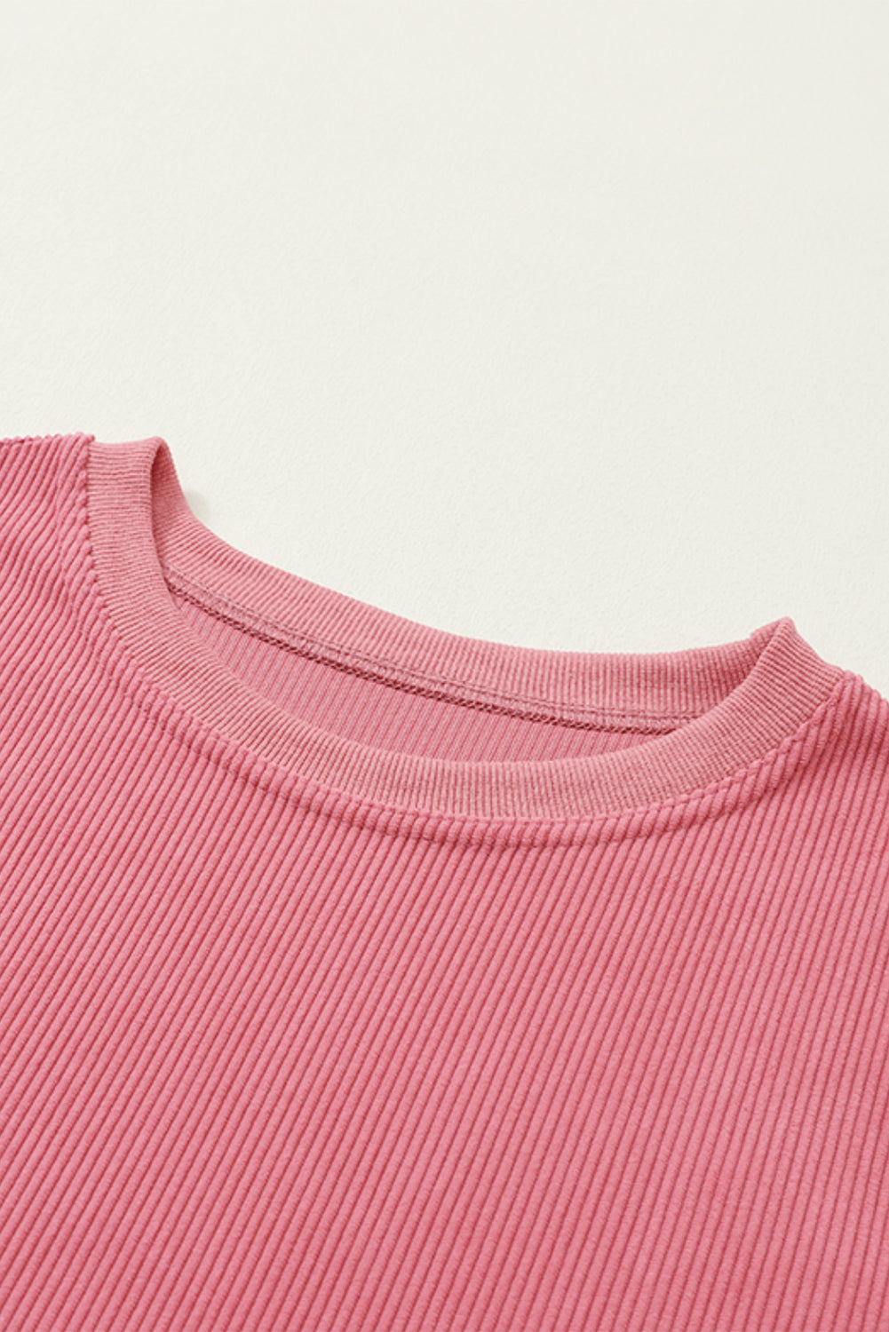 White Drop Shoulder Rib Knit Oversized Sweatshirt 47e562ed7488ce7d