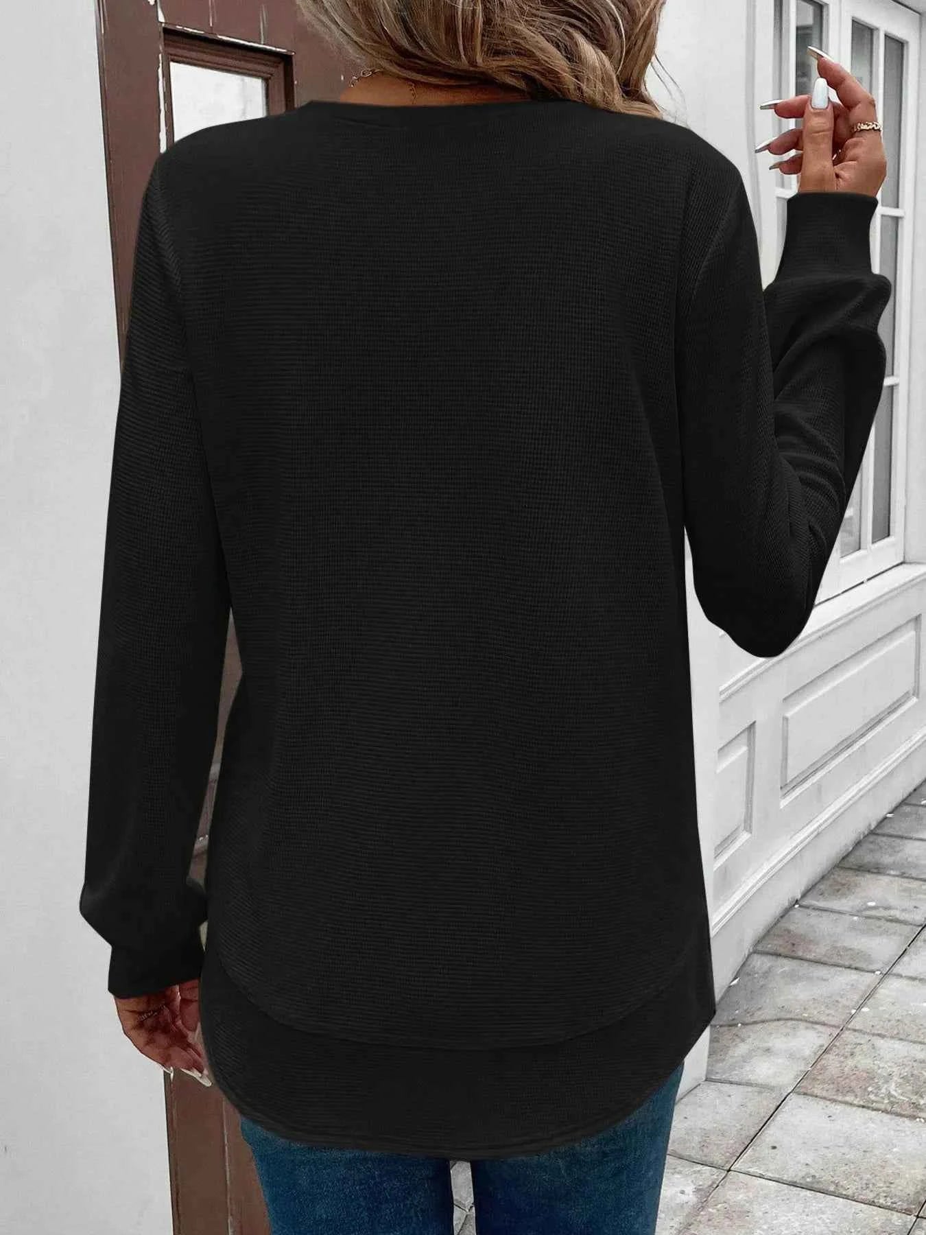 Round Neck Long Sleeve Casual Sweatshirt 47f6394bf9224da3903dd9a4e312a9bf-Max-Origin
