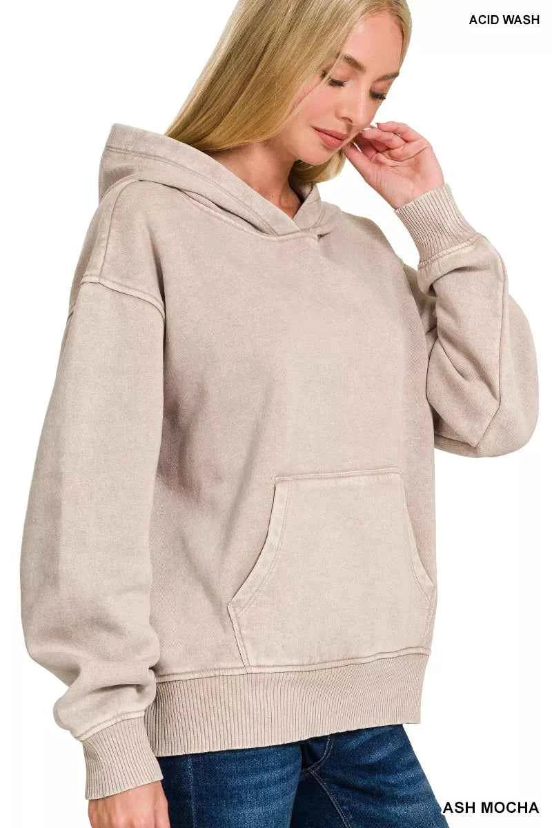 Zenana Fleece Acid Wash Kangaroo Pocket Hoodie 47f7b21d-e9bf-45f3-86d2-ecd8124205af-Max-Origin