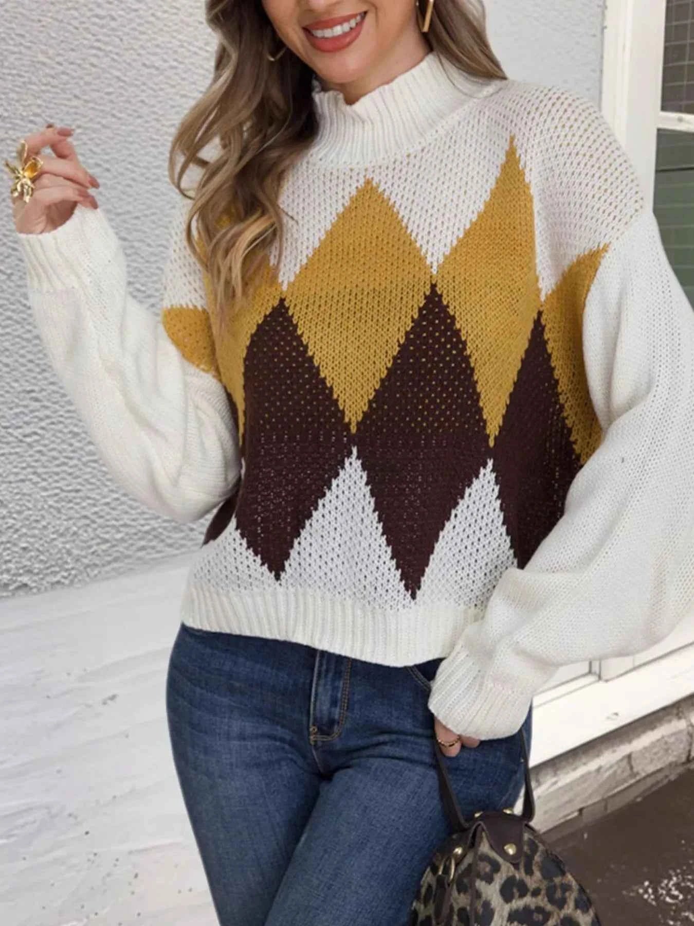 Diamond Pattern Turtleneck Sweater 47fee5b5-4d0b-4789-b9cd-5266c090211b-Max-Origin