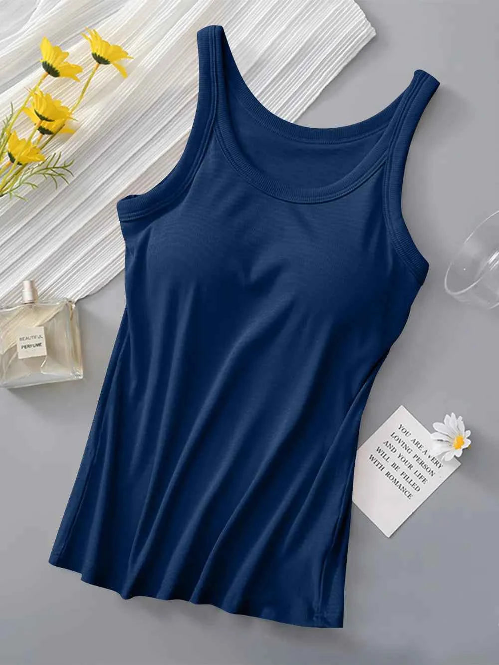 Round Neck Tank with Bra Dark Blue 4805dd2c-1008-4b75-a538-0759aaaaa83f-Max