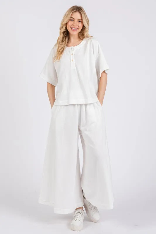 Ces Femme Half Button Half Sleeve Top and Pants Set 48081556-4c07-4a1c-8241-843820a168e0-Max