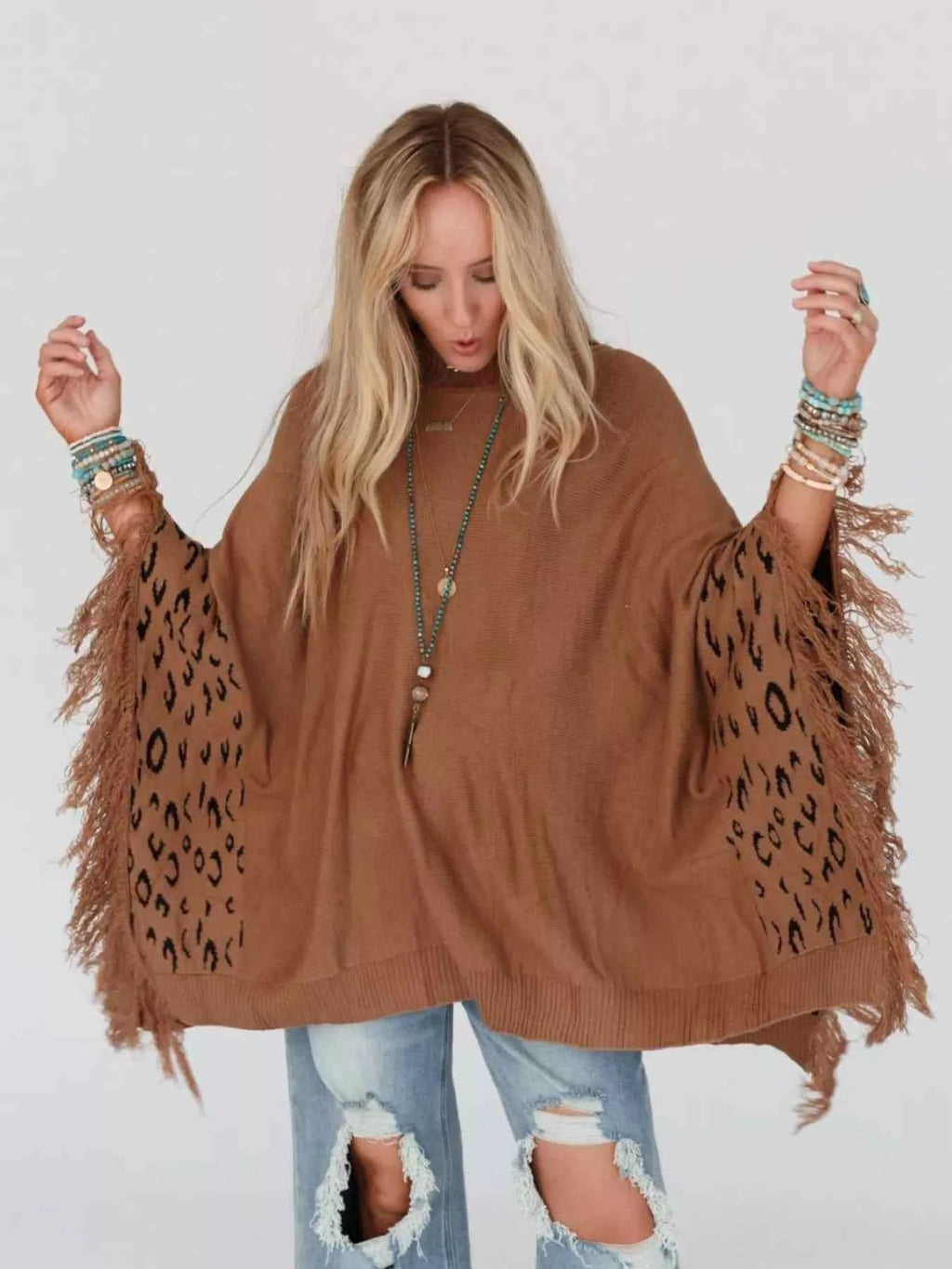 Fringe Leopard Mock Neck Batwing Sleeve Knit Top 48105c5e-56f6-4f0e-8af1-3b9a4eae539f-Max-Origin