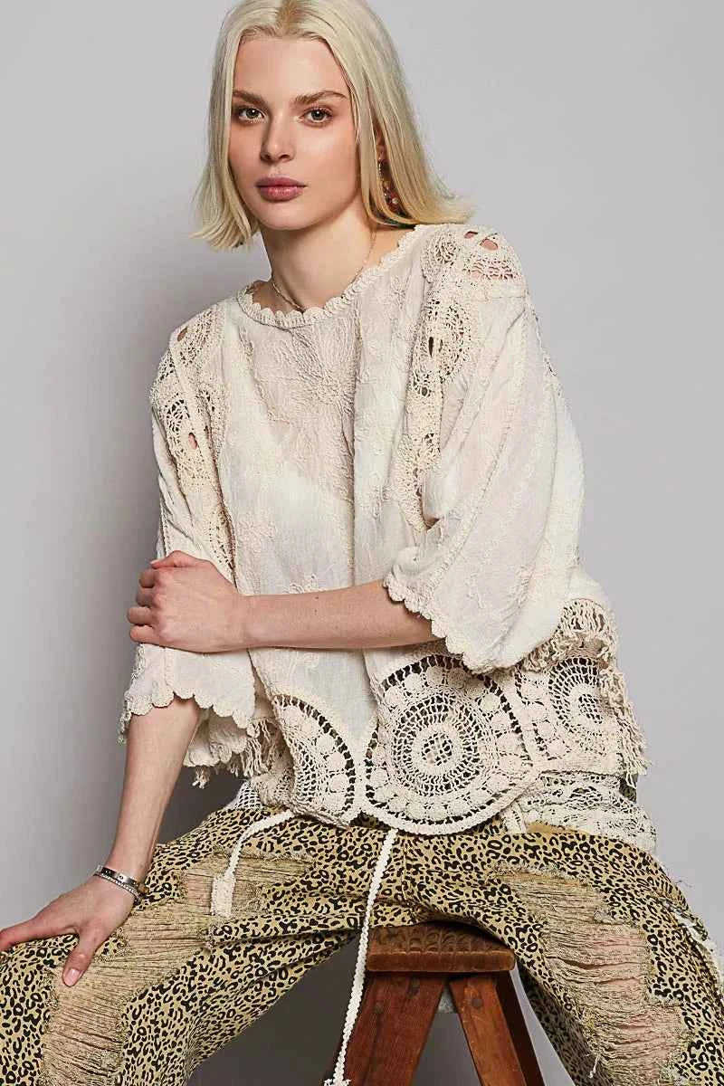 POL Round Neck Crochet Top with Floral Embroidery Detail 482dfd86-8c56-4858-9c9e-e4dd8049dd54-Max-Origin