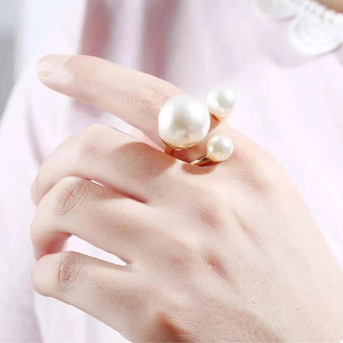 18K Gold-Plated Pearl Open Ring 4852cb6e-e8ab-4640-99be-1e14d4e81aa5-Max-Origin