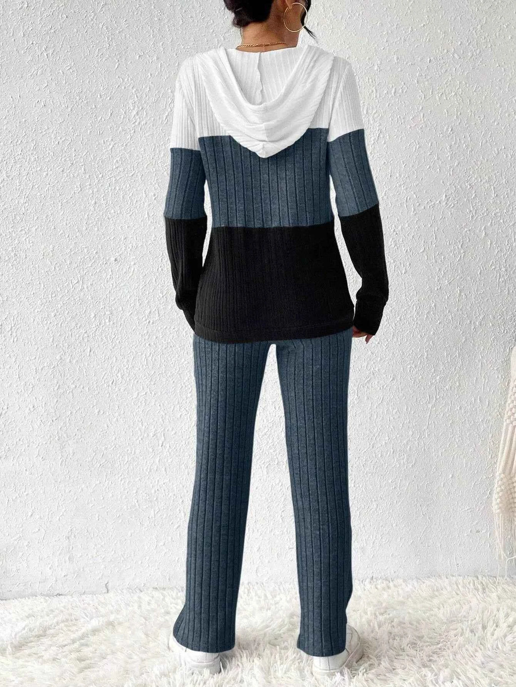 Color Block Half Zip Hooded Top and Pants Set 48566e7a-c069-4d7e-bff6-3bd63a1b5b90-Max-Origin