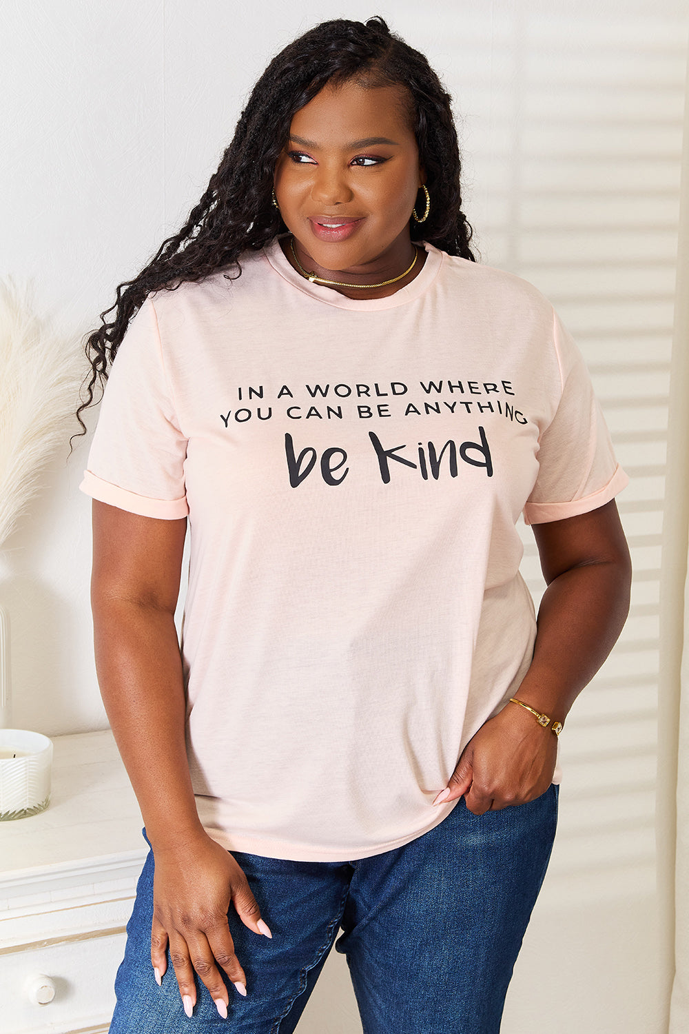 Simply Love Slogan Graphic Cuffed T-Shirt 485809435ad448aba0e84b3b9fd09e2e-Max