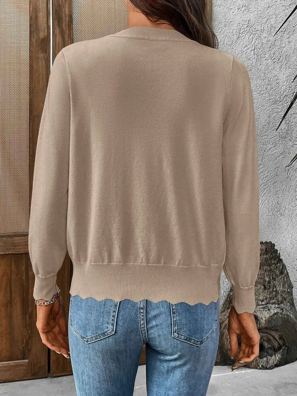 Ribbed Edge Button-Up Knit Cardigan 486131349a8047b7a5fa4de24aa858be-Max-Origin