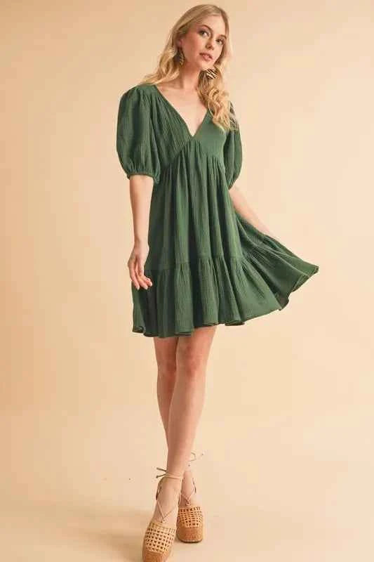 Aemi+Co Tied Back Ruffled Short Sleeve Mini Dress 48694adbff2a4b29a442de61a441225c-Max-Origin