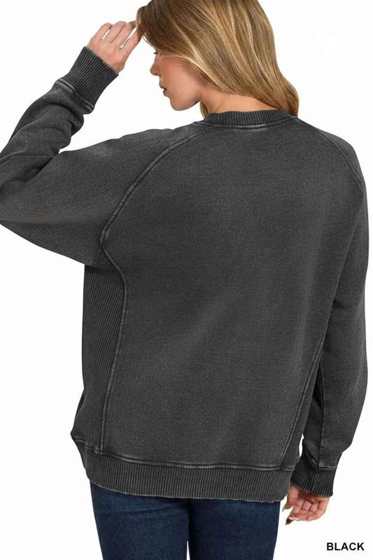 Acid Washed Fleece Sweatshirt with Side Rib 48731068-dad4-4f9d-884e-7965035ca69d-Max-Origin