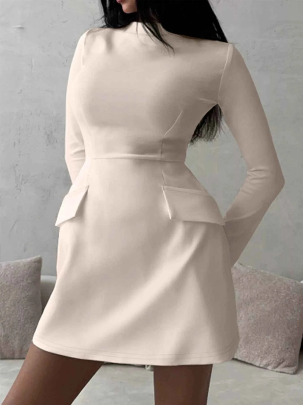 Mock Neck Long Sleeve Bodycon Dress 48805161-d4b8-418d-ad1c-d28393f1b394-Max-Origin