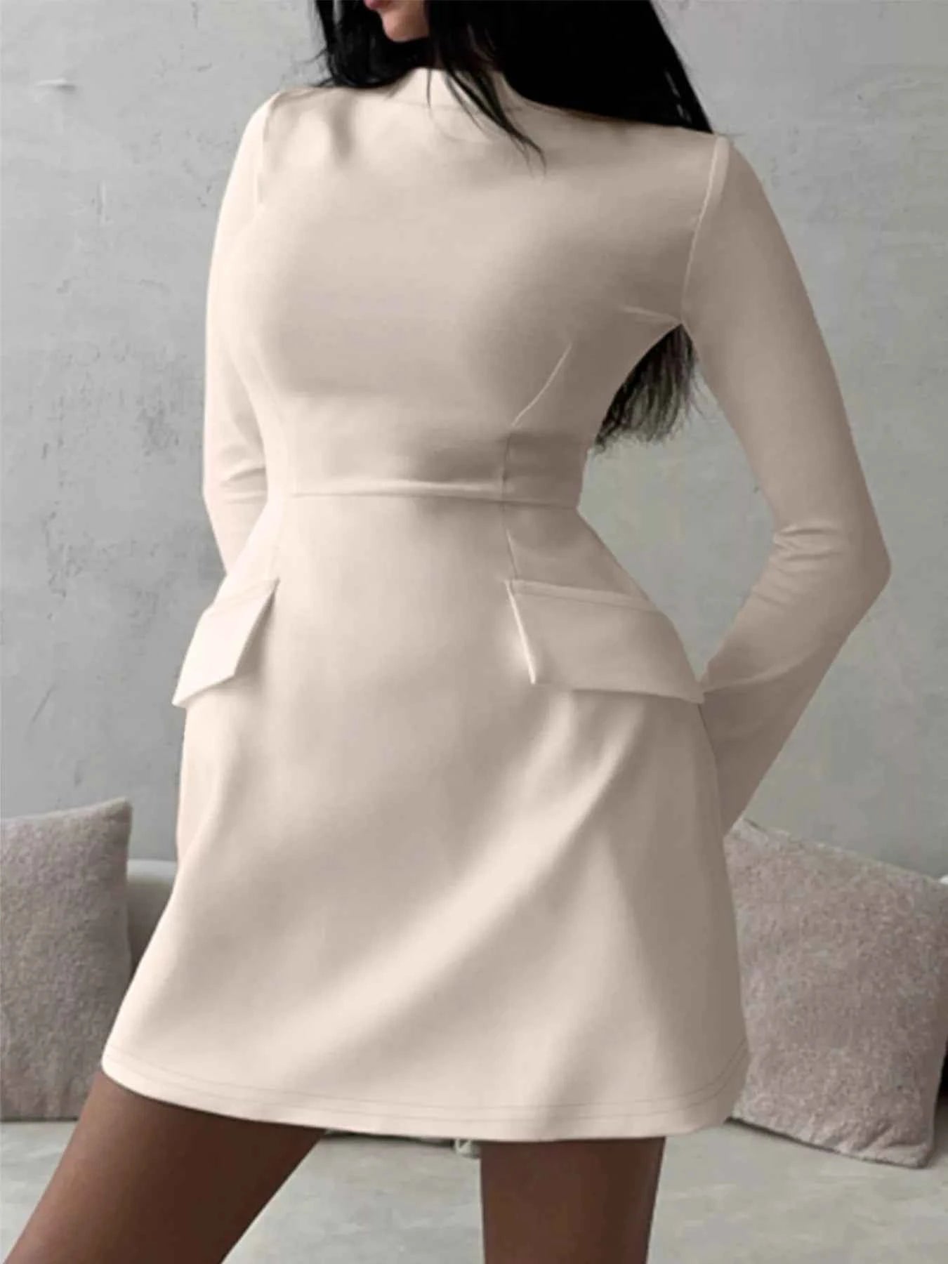 Mock Neck Long Sleeve Bodycon Dress 48805161-d4b8-418d-ad1c-d28393f1b394-Max-Origin