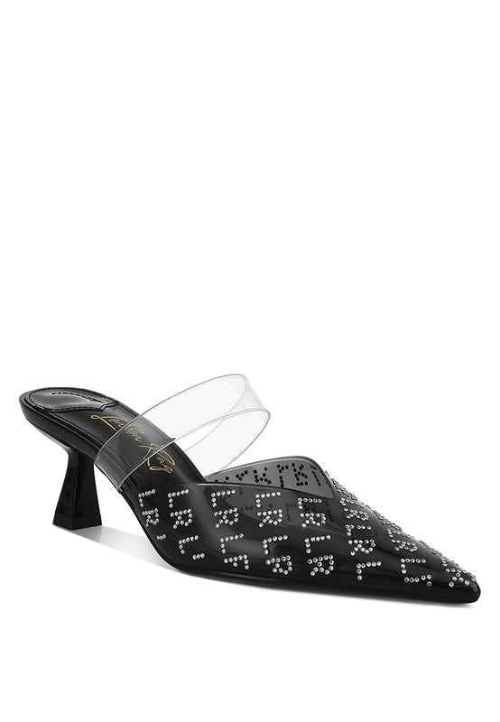 Holin Pointed Toe Kitten Heels Black 488f85bf-bdb2-4f76-b090-e2446c8525b0