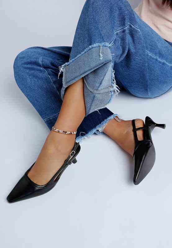 Luxton Slingback Pin Buckle Kitten Heels 489b7c4e-edf8-4dd1-ad49-68cf39482f81