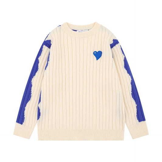 Contrast Panel Irregular Sweater