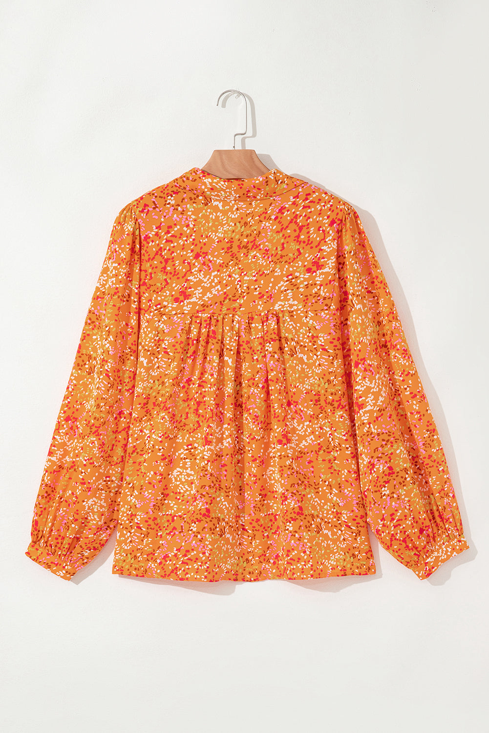 Bonbon Abstract Print Loose Fit Collared V Neck Babydoll Blouse 48a62b7b365d6455