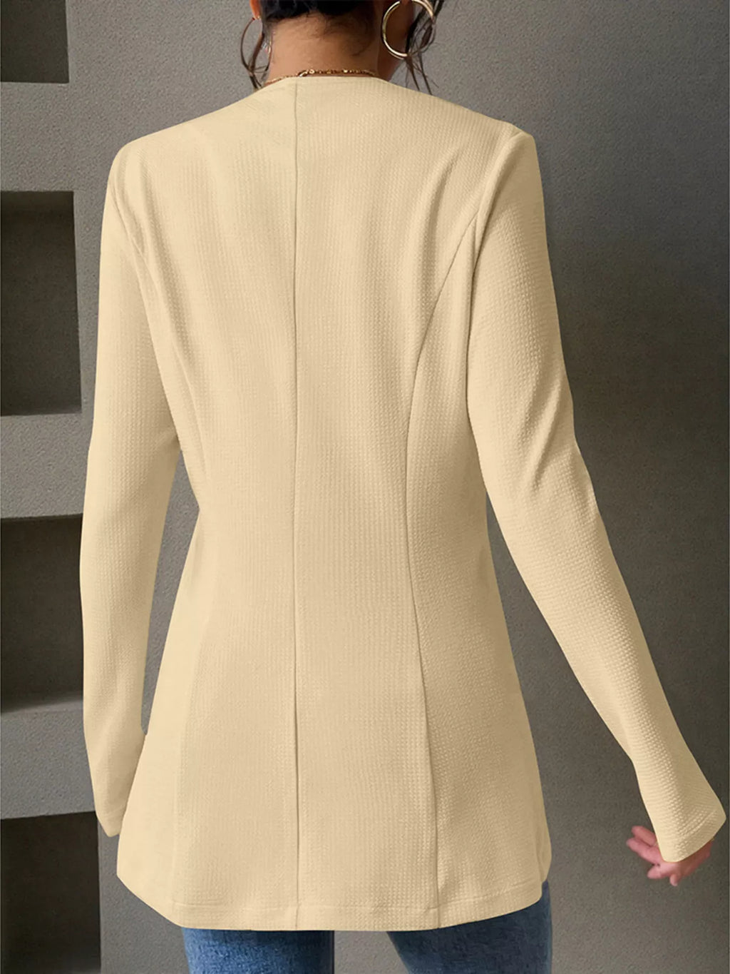 One Button Long Sleeve Blazer 48c5560cb6234ea58f0643ca13a4e9d5-Max-Origin