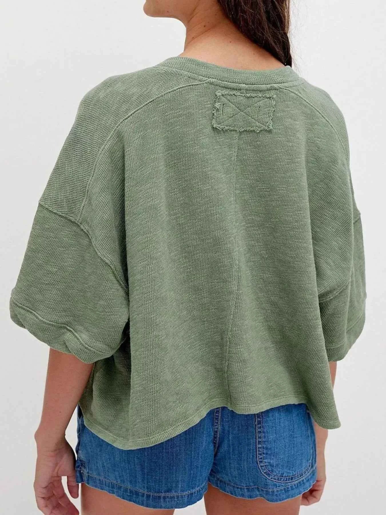 Button-Front Half Sleeve Cardigan 48c8803b-fee5-401b-ba1e-d781640cc761-Max-Origin