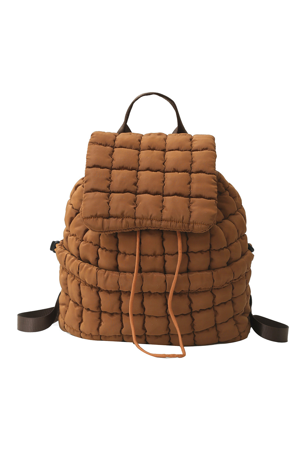 Pink Solid Flapped Quilted Puffer Backpack 48d248dc7c6bdfd7