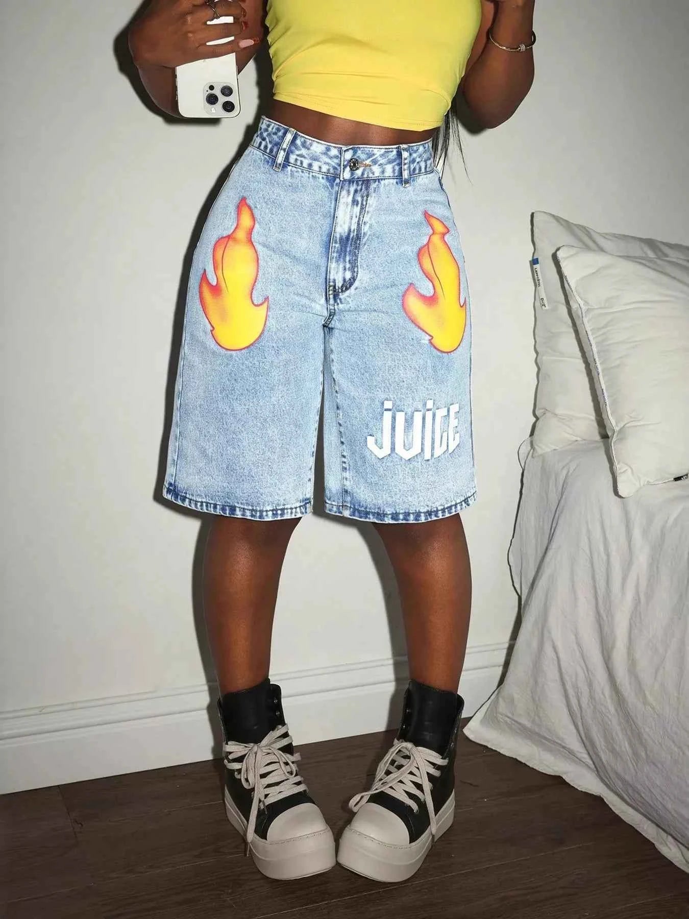 High-Waisted Denim Shorts 48d7661d270b41639817003f3fc7a2ab-Max-Origin