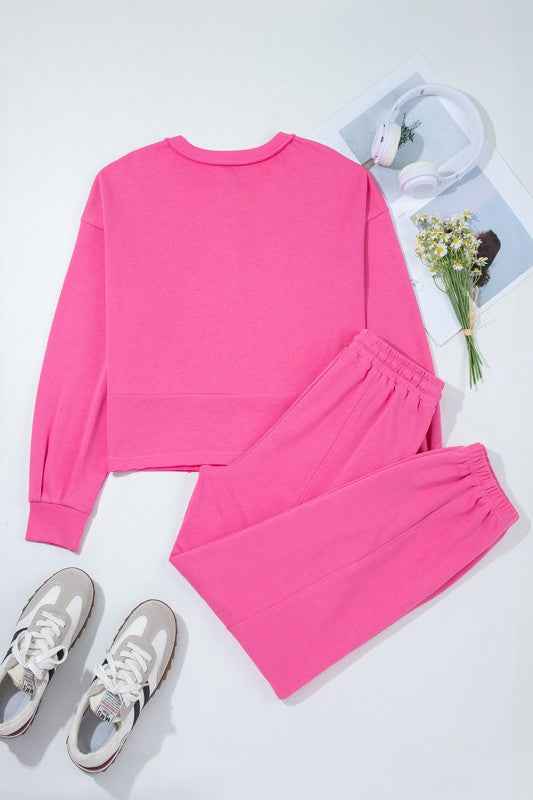 Solid Half-Button Pullover and Jogger Pants Set 48e22bcf-e22c-4c37-9d58-5eb59cba3333