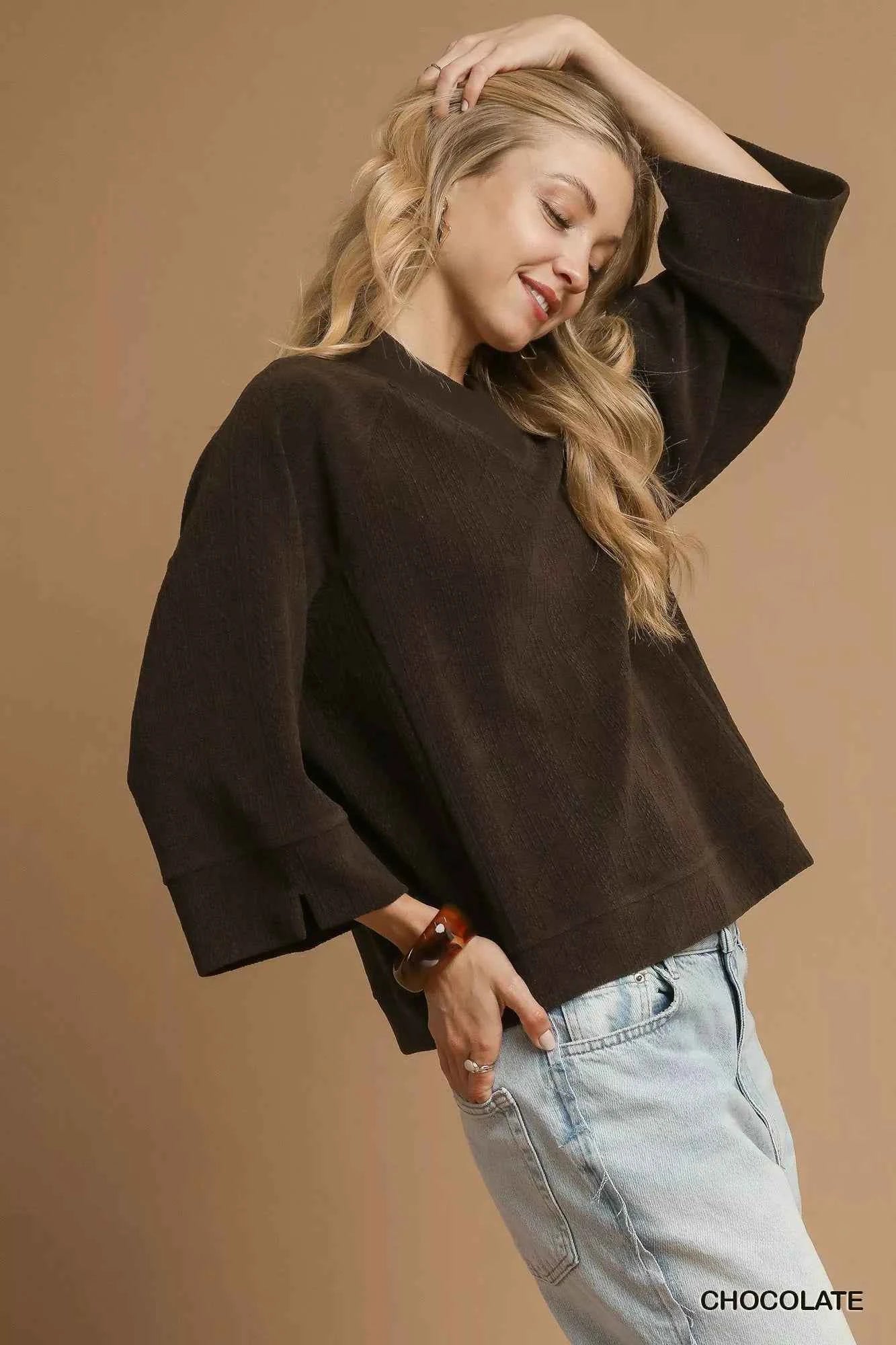 Textured Knit V-Neck Top 48eee254-1af2-4f85-b910-f1be35932d0a-Max-Origin