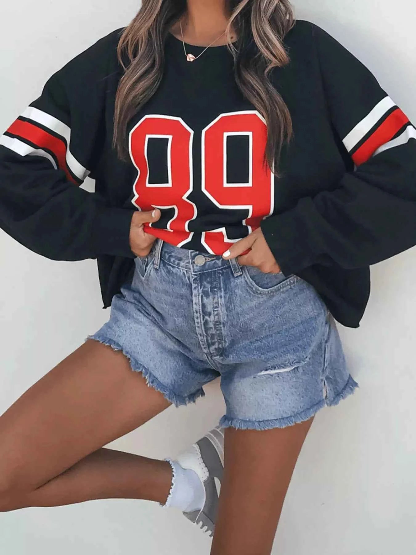 Number 89 Long Sleeve Sweatshirt Black 48fa9bf300574ba2bdf09ef5c19b65ec-Max-Origin