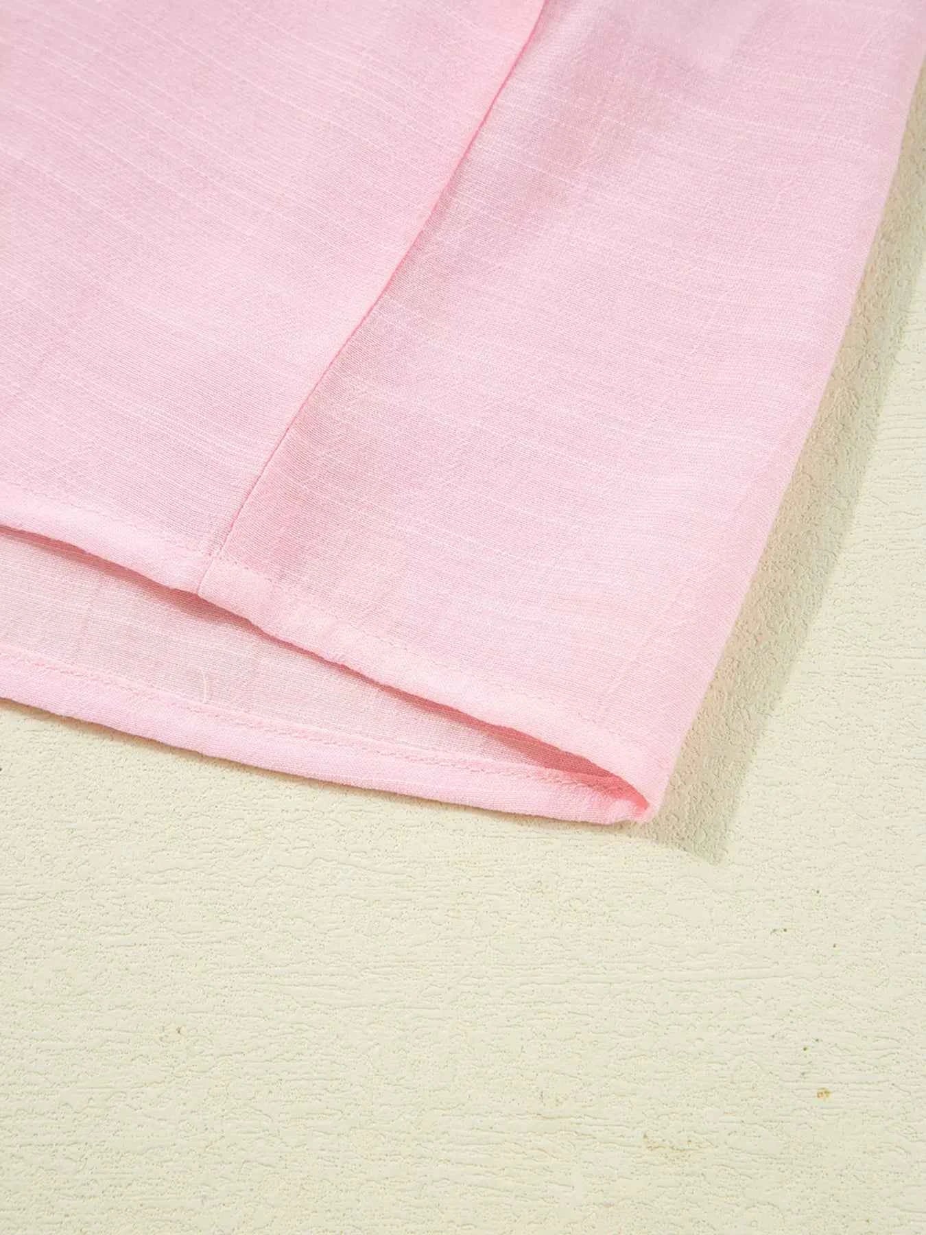 Lace Patchwork Edge Collarless Button Up Shirt 491d8386f41d4ee48848d465f2724aa2-Max-Origin