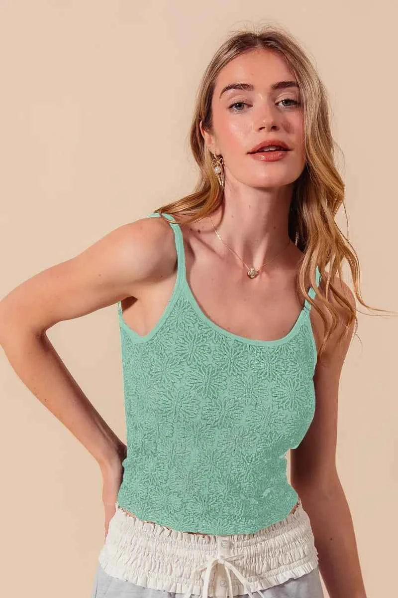 SO ME Two Tone Floral Seamless Tank Top 2TONE JADE 491fc05a7b7b4ab380b9835afba3a542-Max-Origin