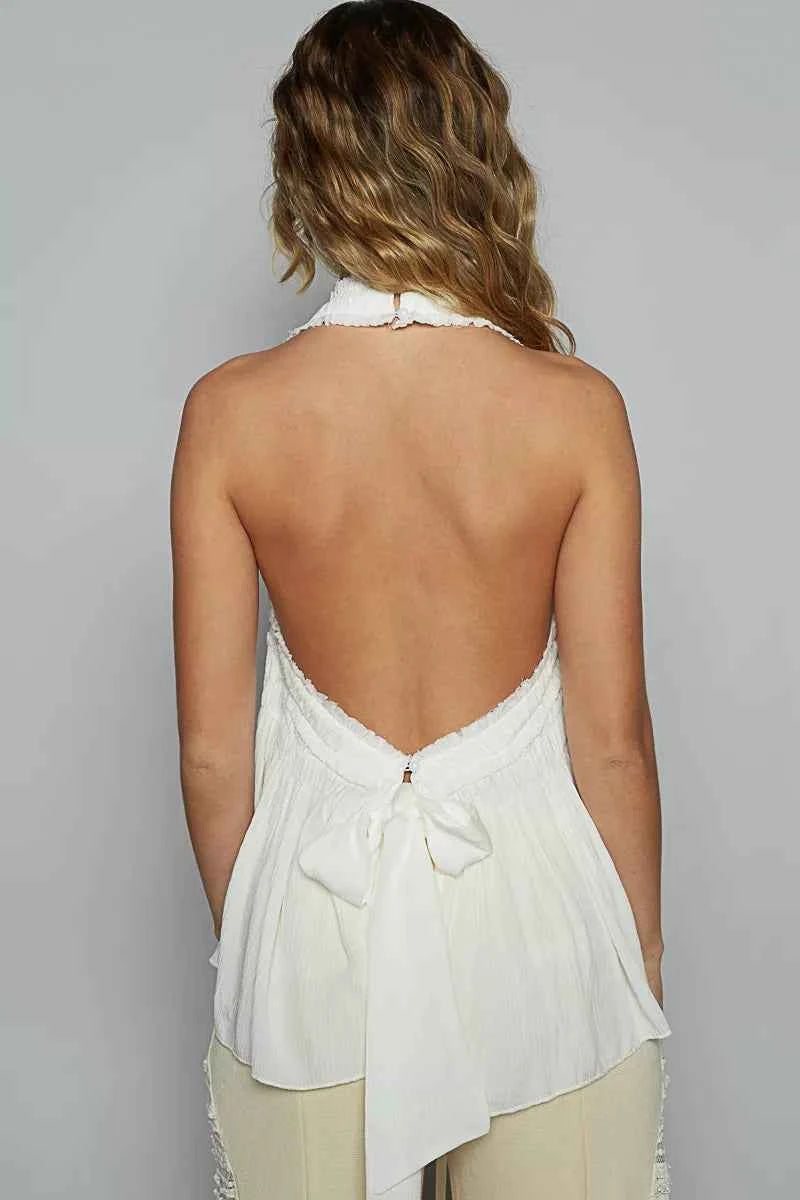 POL Backless Halter Sleeveless Top with Smocking Shirring Detail 4925dee3-5fa2-4c25-ae9b-4625dbaeb77b-Max-Origin
