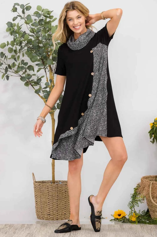 Celeste Full Size Decor Button Short Sleeve Dress with Pockets Plus Size 4930d861-620a-44fd-93d2-644bd6a02493-Max