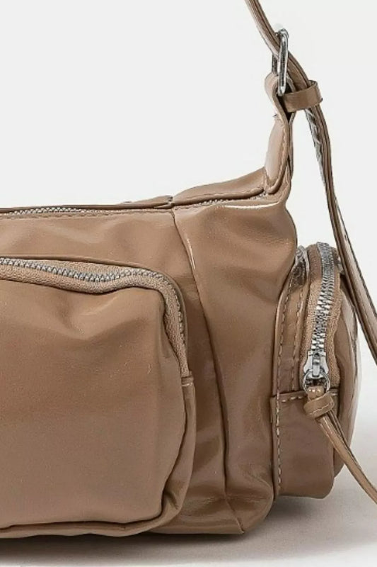 Fame Glossy Faux Leather Multi Pocket Hand Bag 495a0a02-9d4e-481a-8d85-eff52daa908d-Max-Origin