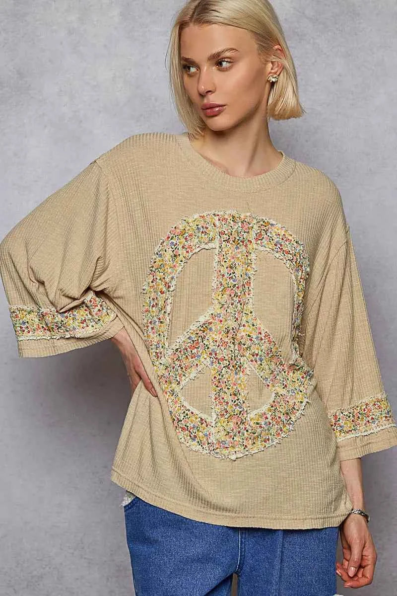 POL Floral Peace Patch Drop Shoulder T-Shirt 49665426-86b6-4039-b825-d7adee8a9c11-Max-Origin