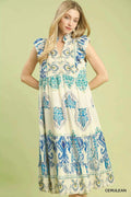Umgee Boho Boarder Print Ruffle Midi Dress CERULEAN 497612f7-2c57-41a4-aa73-9e254f37322e-Max-Origin