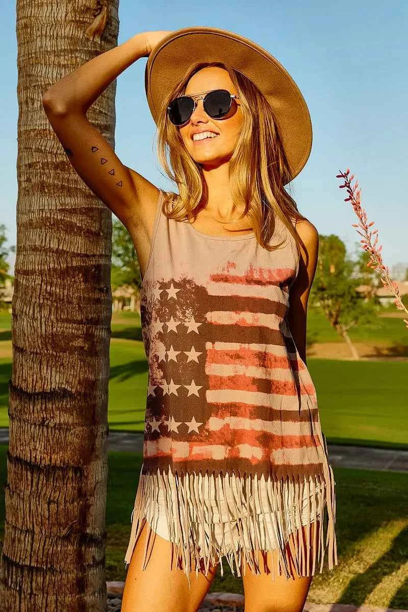 American Flag Print Knit Sleeveless Top 4986838f8fdf4134821cc6e92cf06b0a-Max-Origin