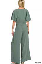 Zenana Woven Airflow Twisted Top & Wide Leg Pants Set 49926fed231746be9930d59d6ae7f65a-Max-Origin